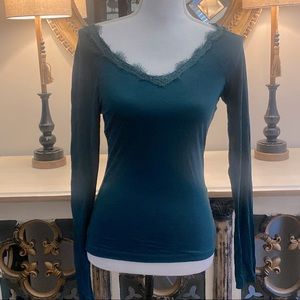 2/$30 Vero Moda Merida L/S Lace V-Neck Top Blouse Small S NEW NWT